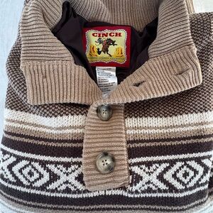 Cinch Men's Tan and Brown Cardigan